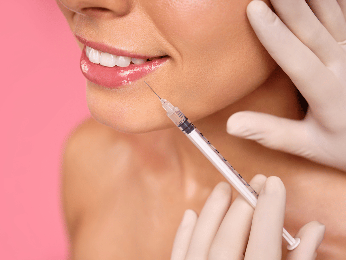 a girl getting lip injections