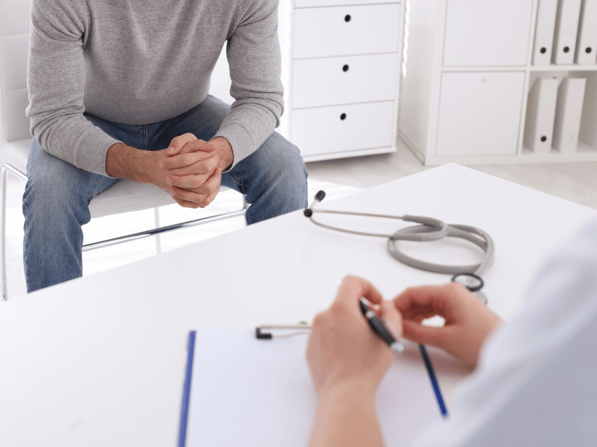 someone meeting with their doctor